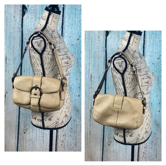 Coach NWT Beige Soho Pebbled Leather Shoulder Bag - Picture 3 of 17